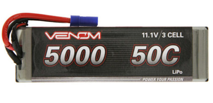 50C 3S 5000mAh 11.1V LiPo Hard Case Flat Pack - EC5