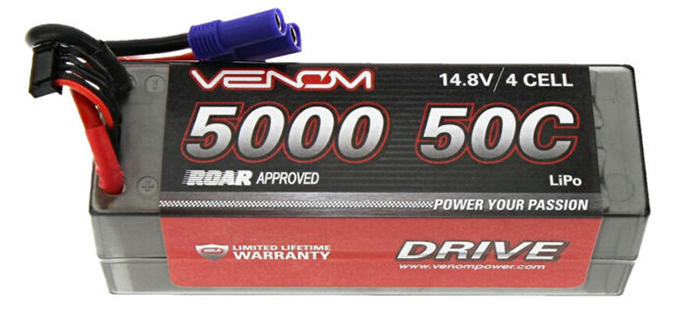 50C 4S 5000mAh 14.8V LiPo Hard Case ROAR - EC5