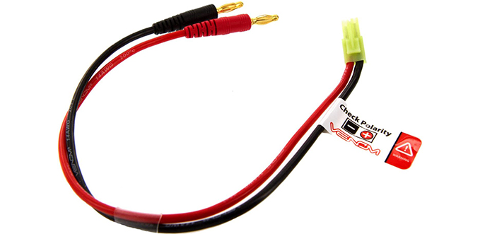 Venom Mini Tamiya Male Airsoft Battery to Battery Charger Adapter Plug - 14AWG