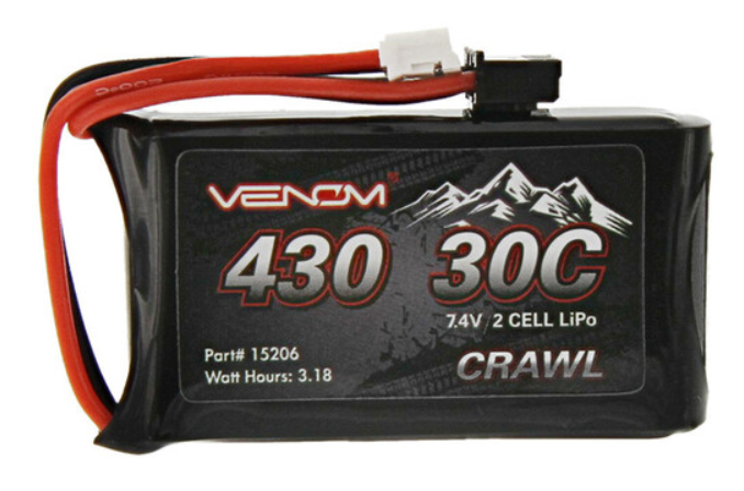 30C 2S 430mAh 7.4V LiPo Battery with JST-PH 2.0