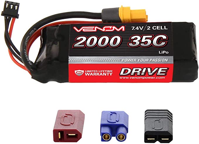 35C 2S 2000mAh 7.4V LiPo Battery With Universal Plug